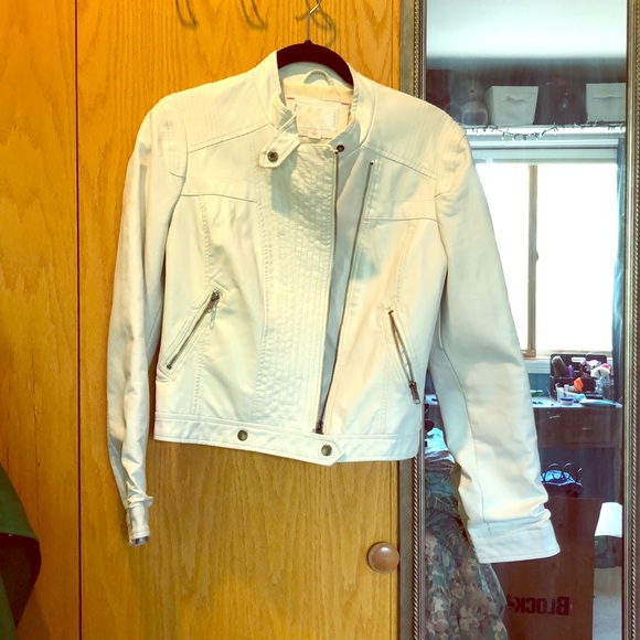White Faux Leather Jacket - Picture 2 of 3